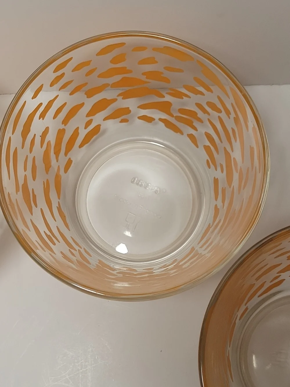 IKEA Orange Speckled Stackable Glass Vases